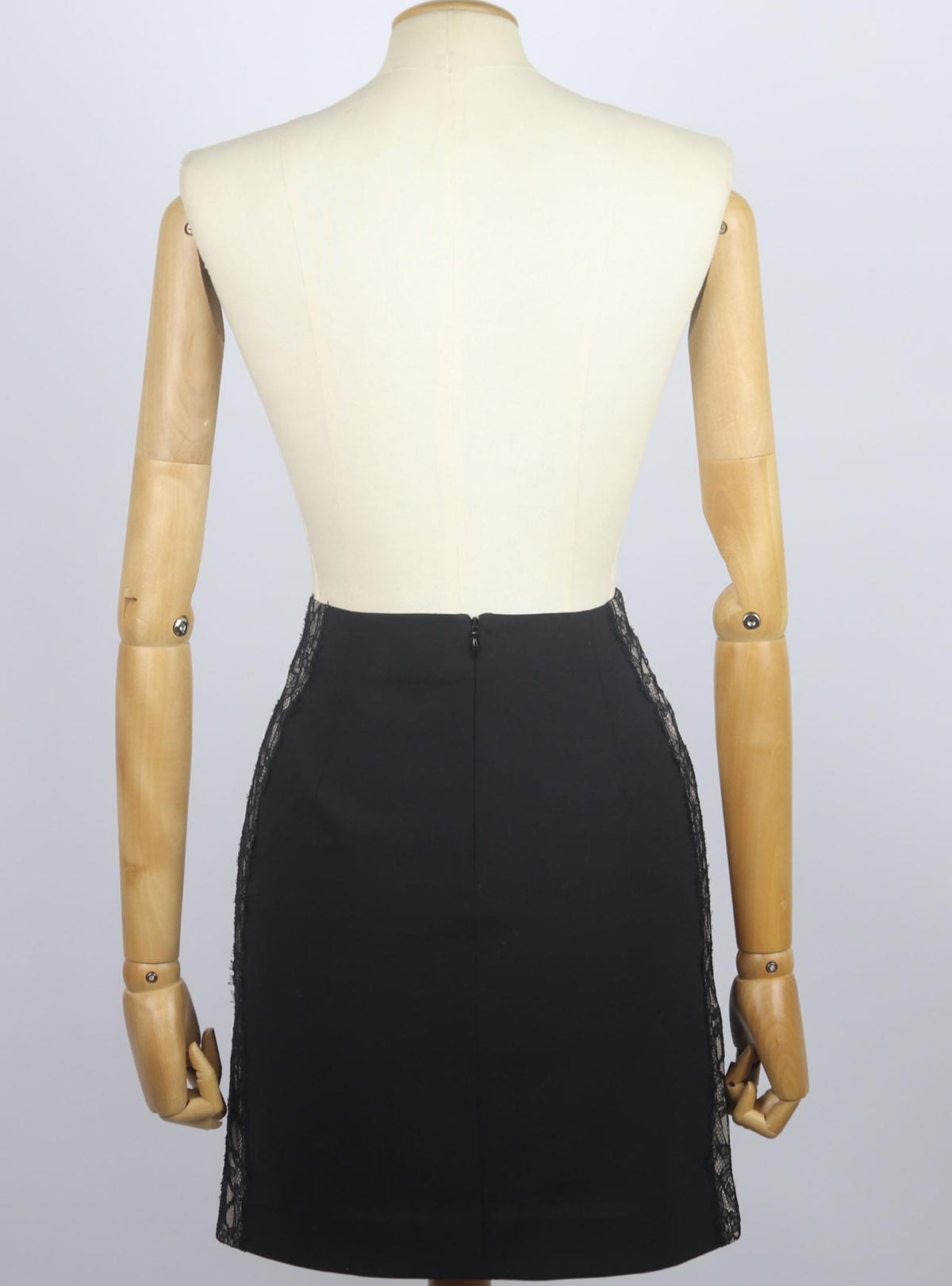 LA PERLA LACE TRIMMED CREPE MINI SKIRT IT 36 UK 4