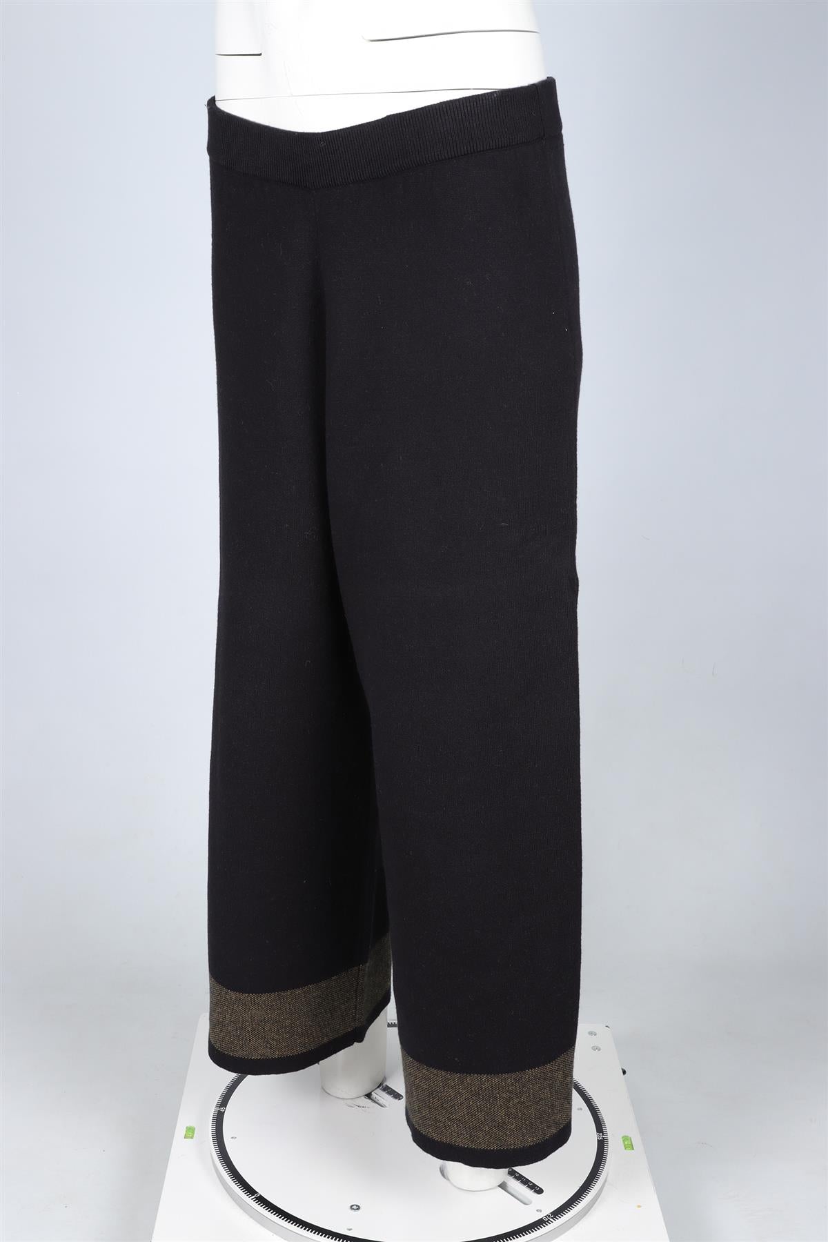 PROENZA SCHOULER WHITE LABEL BLACK COTTON WIDE LEG PANTS LARGE