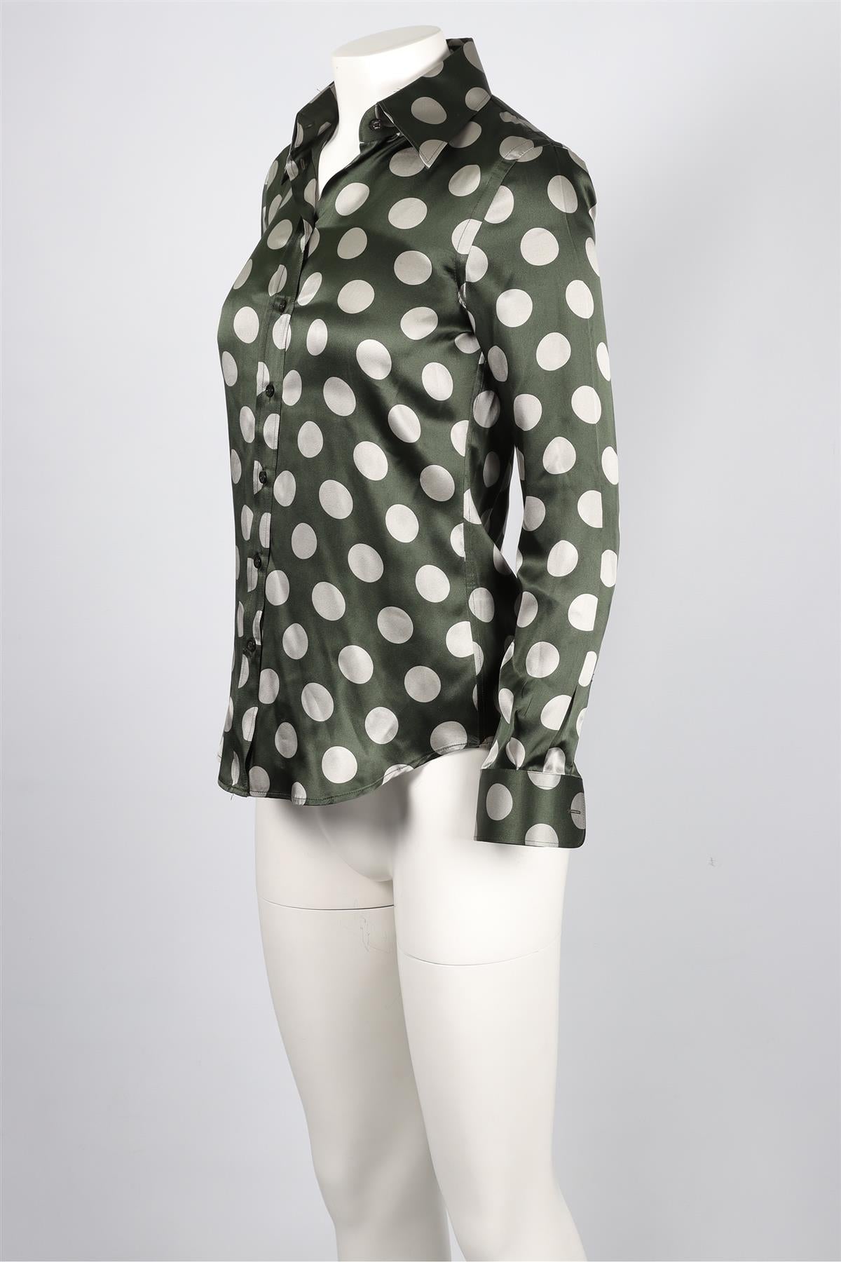 MOSCHINO GREEN SILK SHIRT SMALL