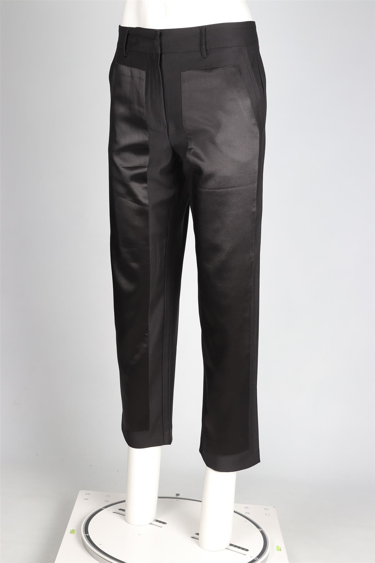 VIOLANTE NESSI BLACK WOOL STRAIGHT LEG PANTS IT 42 UK 10