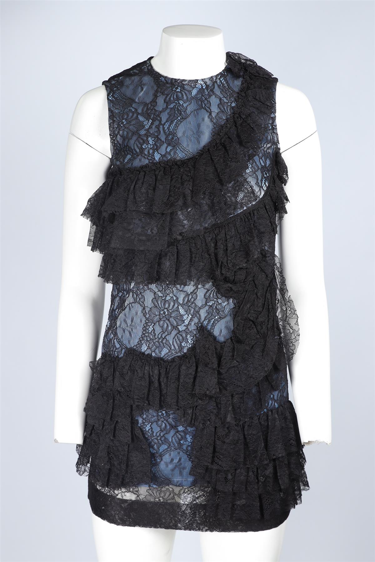 GIVENCHY BLACK LACE MINI DRESS UK 8