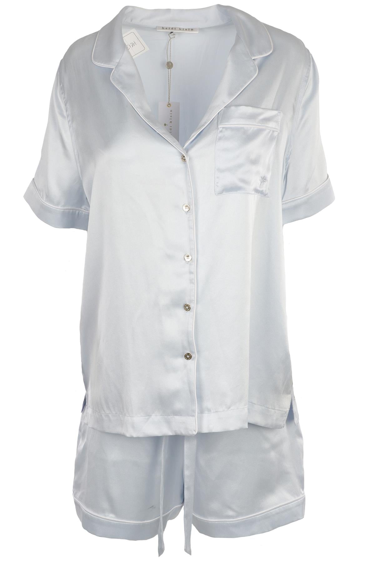 HEIDI KLEIN BLUE SILK PYJAMA SETS MEDIUM