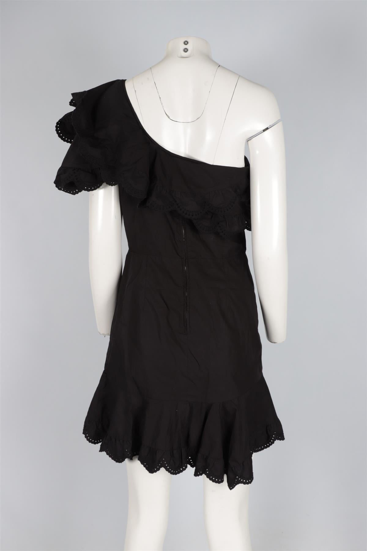 ISABEL MARANT BLACK COTTON MINI DRESS FR 42 UK 14