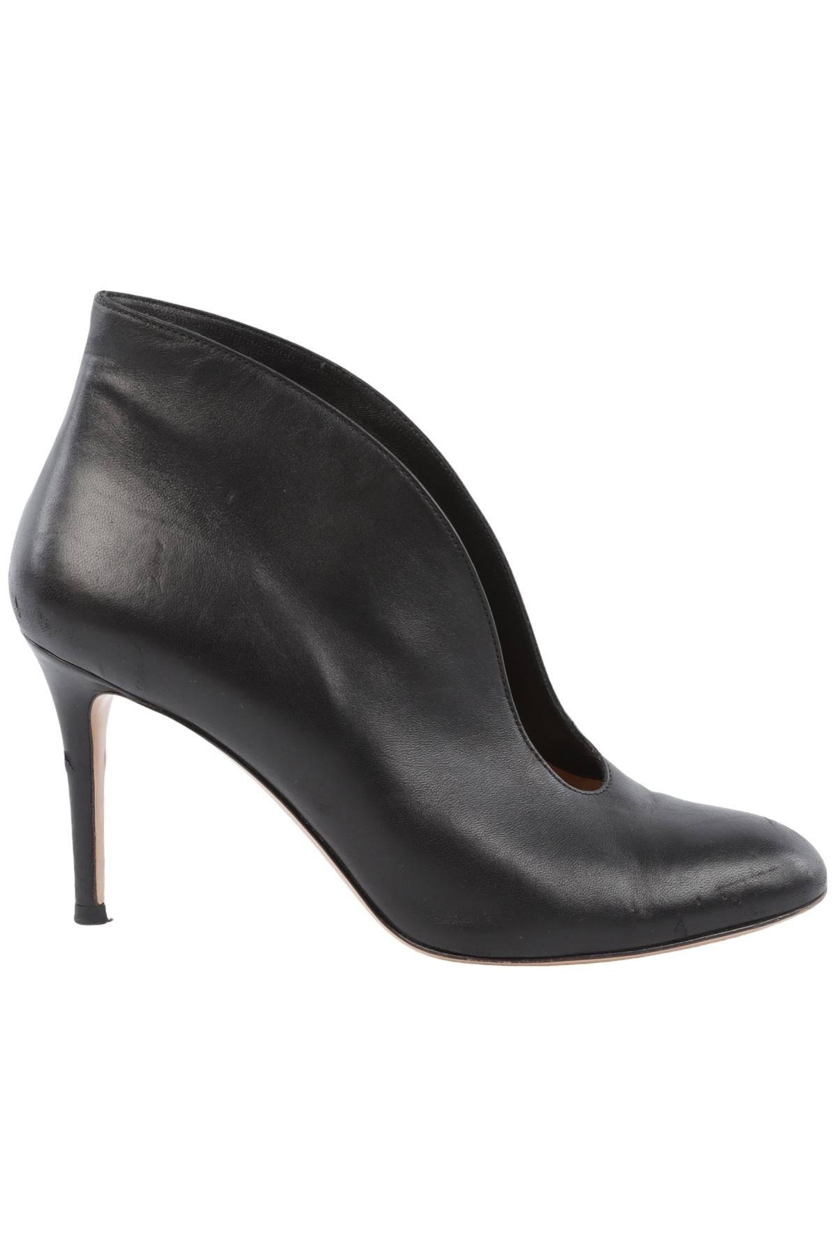GIANVITO ROSSI BLACK LEATHER ANKLE BOOTS EU 38 UK 5 US 8