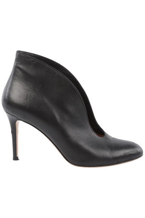GIANVITO ROSSI BLACK LEATHER ANKLE BOOTS EU 38 UK 5 US 8