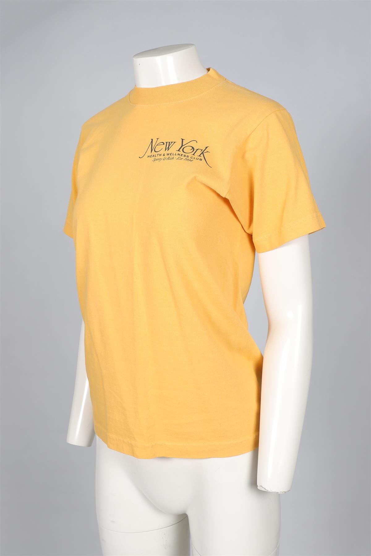 SPORTY & RICH YELLOW COTTON T-SHIRT XSMALL
