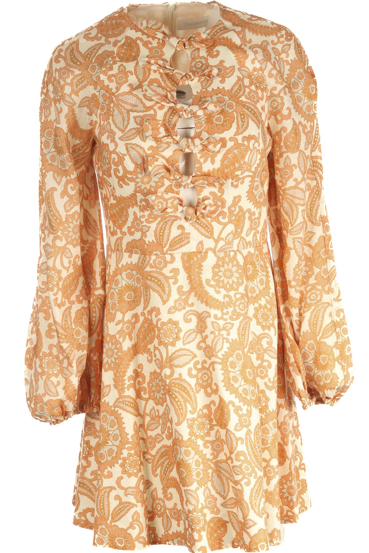 ZIMMERMANN ORANGE LINEN MINI DRESS UK 10