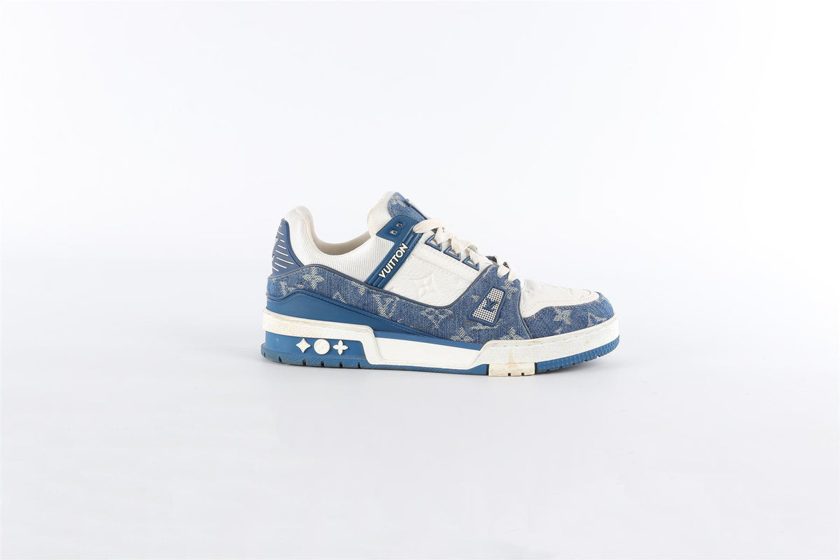 LOUIS VUITTON BLUE LV MONOGRAM DENIM SNEAKERS EU 38 UK 5 US 8