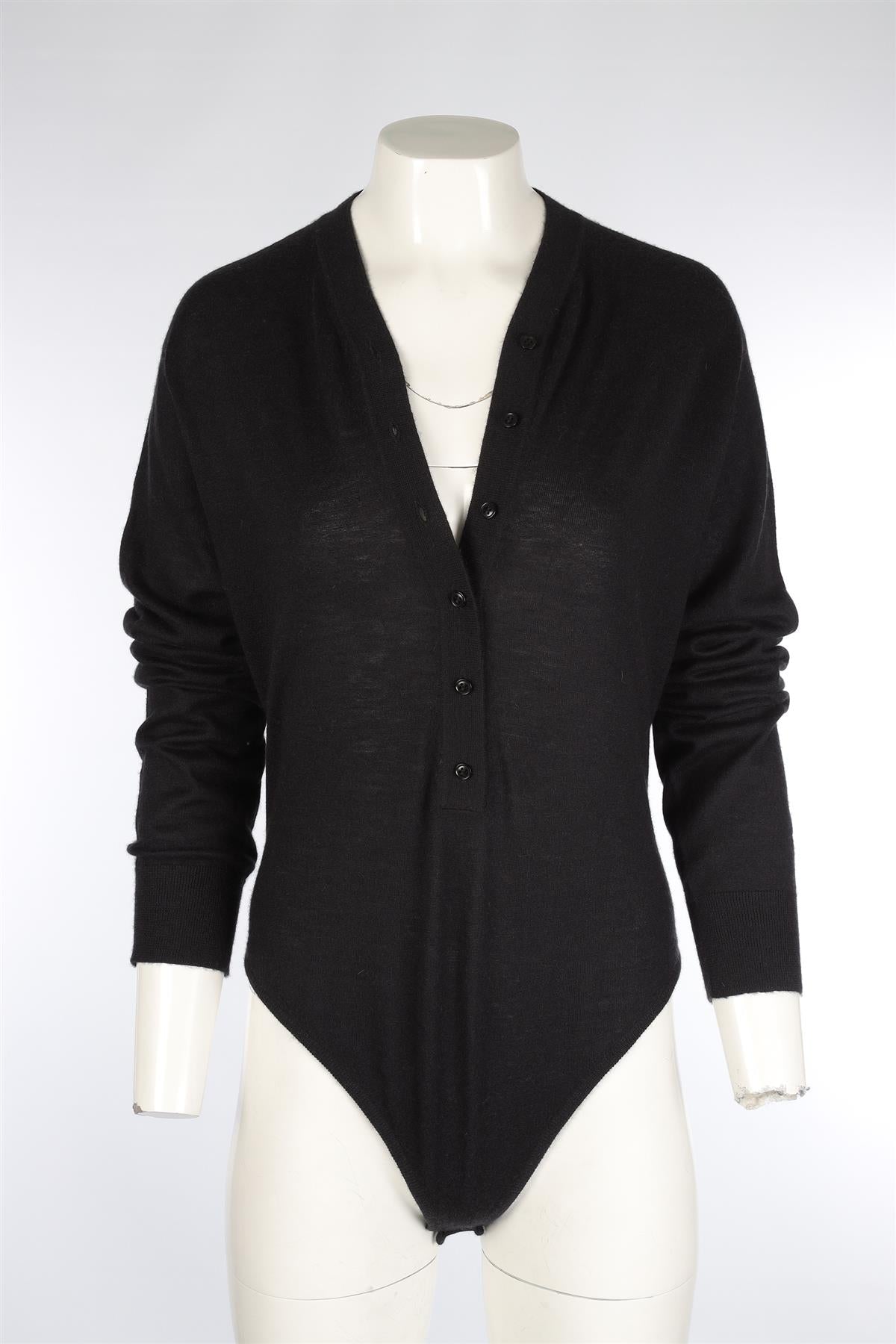 RAEY BLACK CASHMERE BODYSUIT SMALL