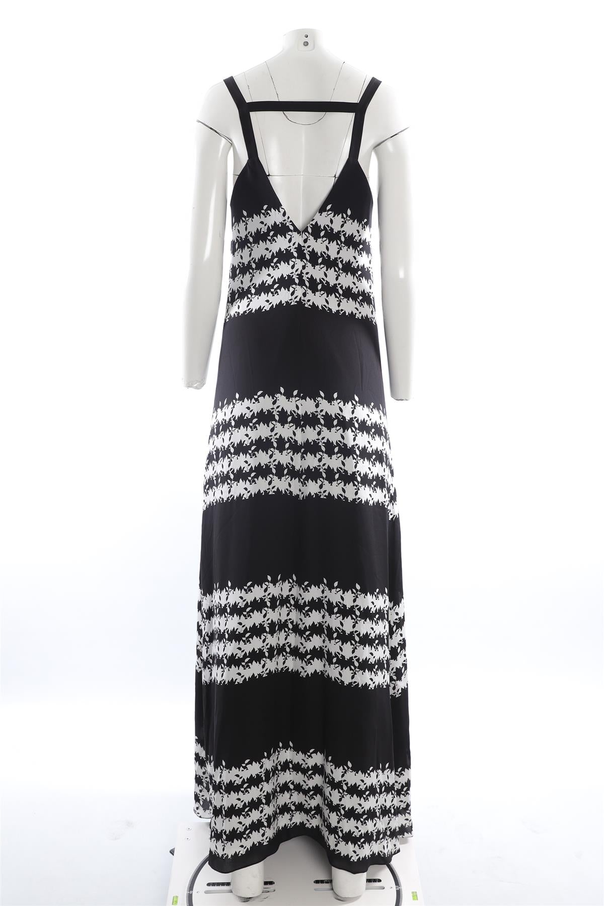 THAKOON ADDITION BLACK SILK MAXI DRESS US 4 UK 8