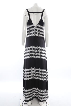 THAKOON ADDITION BLACK SILK MAXI DRESS US 4 UK 8
