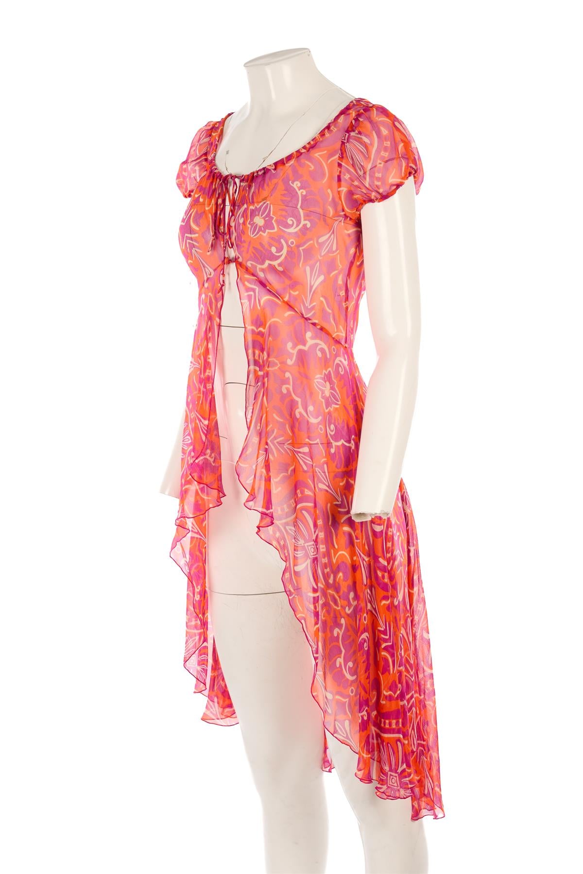 DIANE VON FURSTENBERG MULTI SILK ROBE US 6