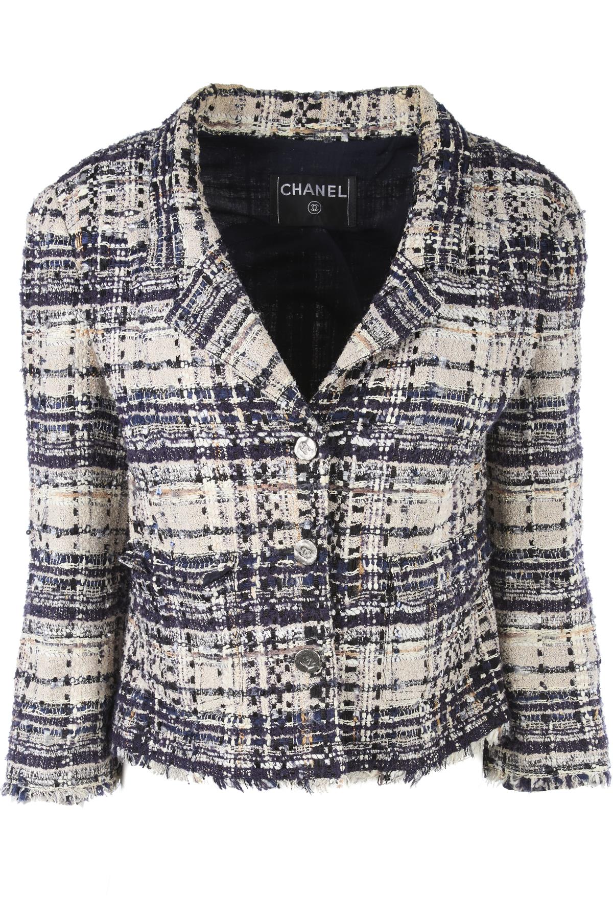 CHANEL NAVY 2006 COTTON BLAZER FR 38 UK 10