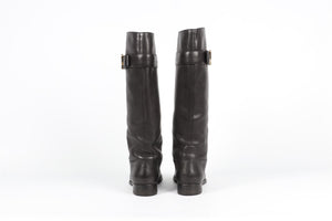 LOUIS VUITTON BLACK LEGACY LEATHER KNEE HIGH BOOTS EU 38 UK 5 US 8