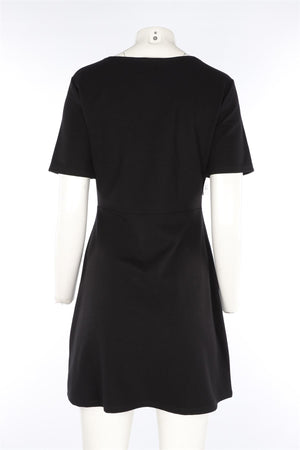 LESET BLACK JERSEY MINI DRESS LARGE