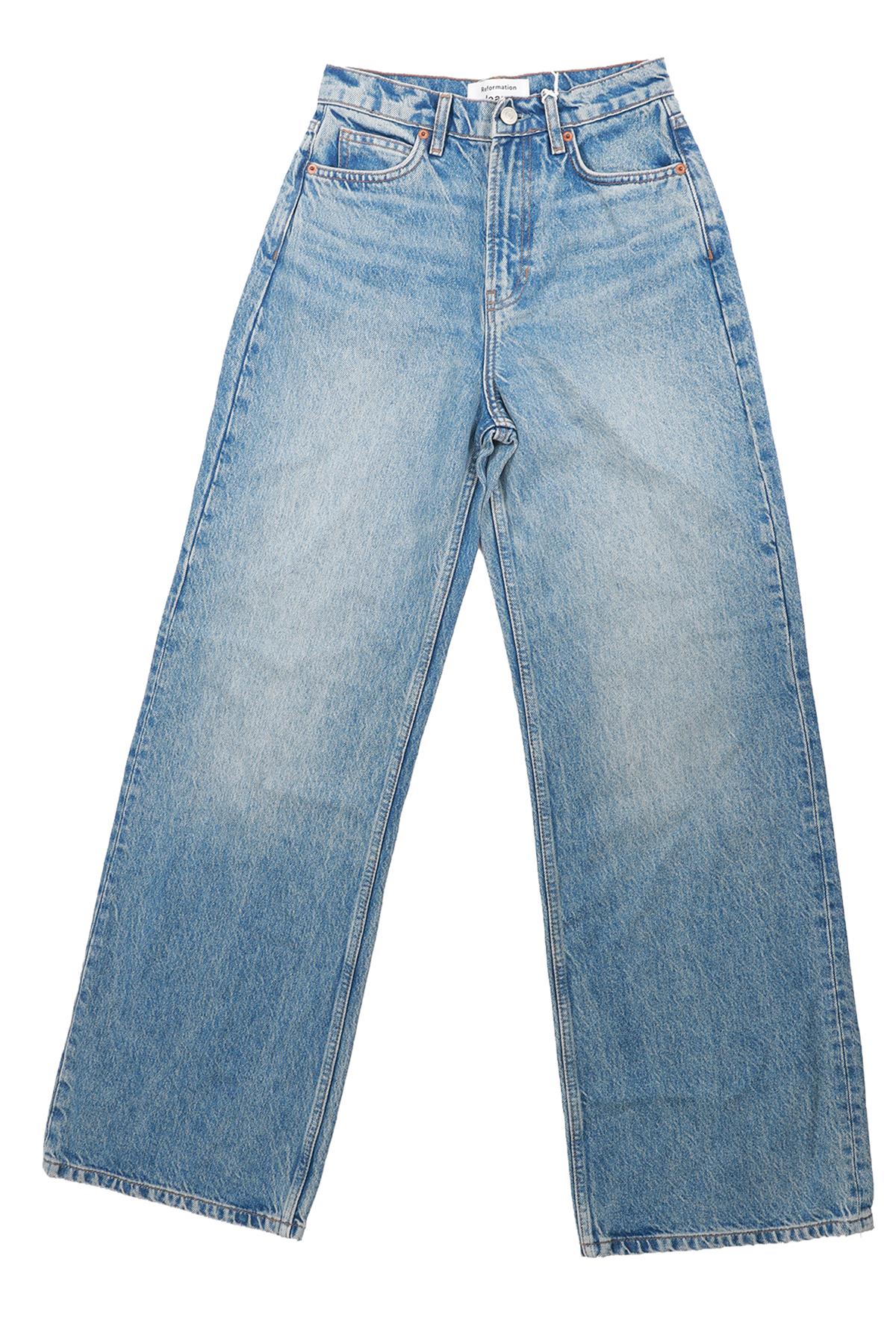 REFORMATION BLUE DENIM WIDE LEG JEANS W24 UK 6