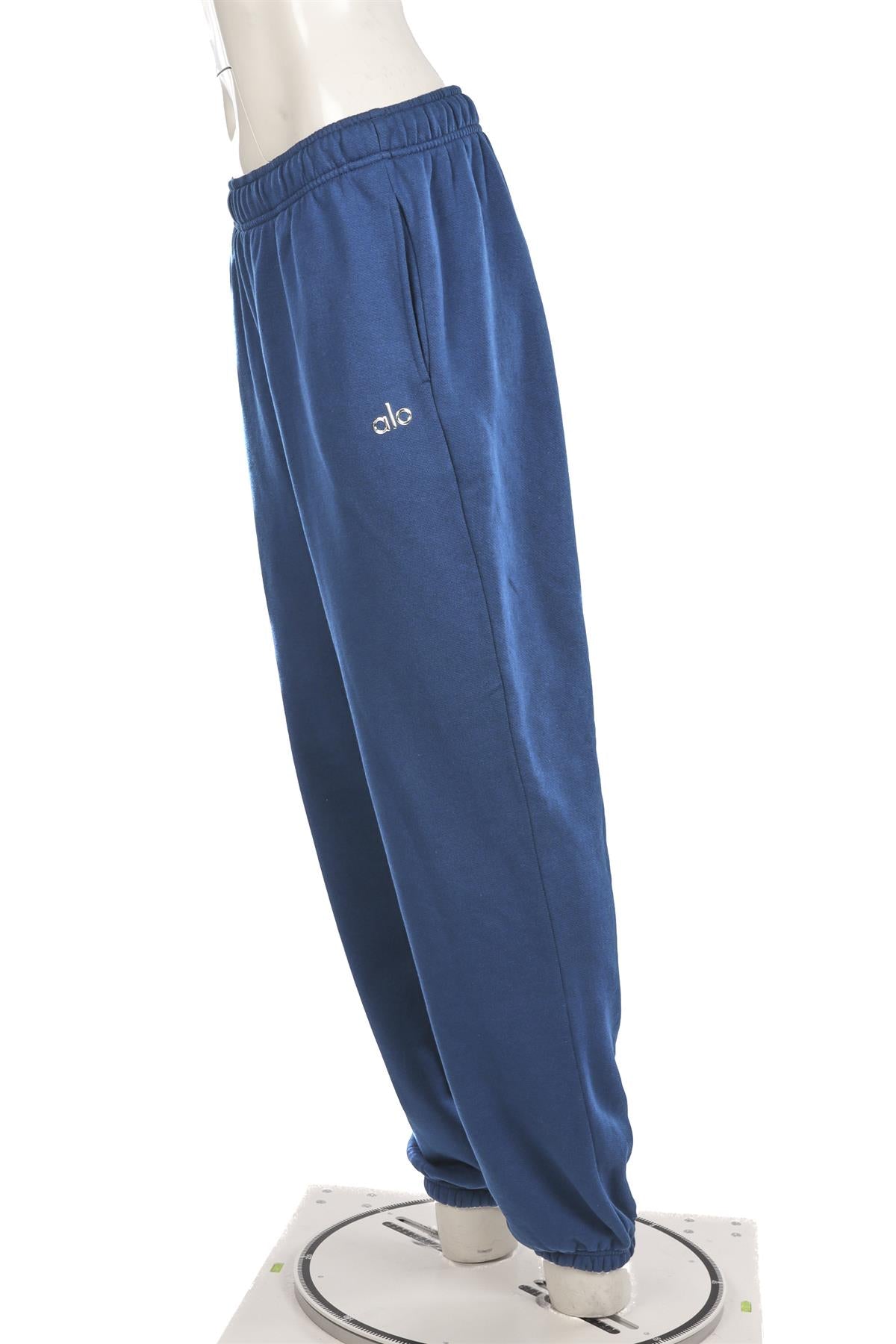 ALO YOGA BLUE COTTON TRACK PANTS MEDIUM