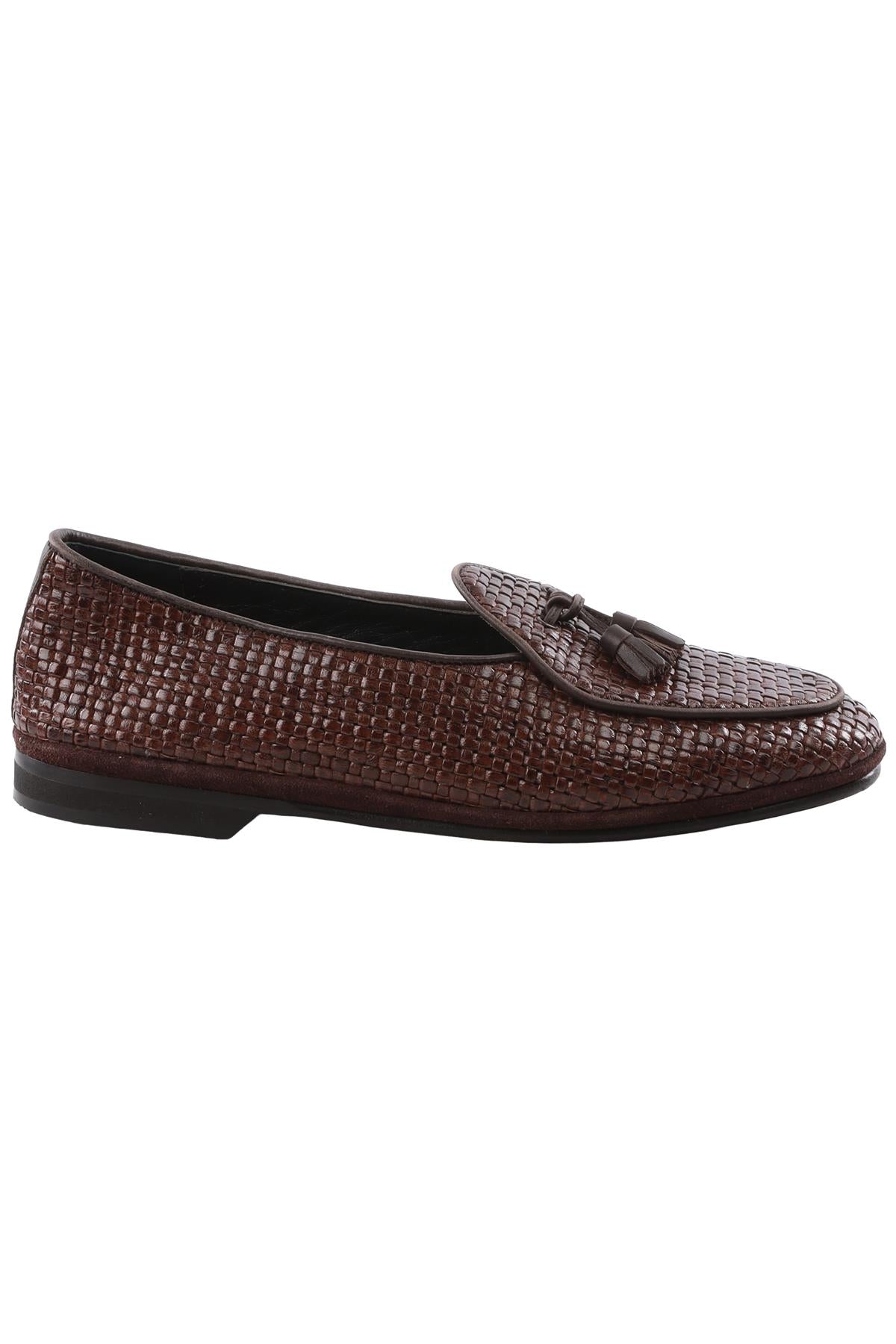 RUBINACCI BROWN MEN'S LEATHER LOAFERS EU 41 UK 7 US 8