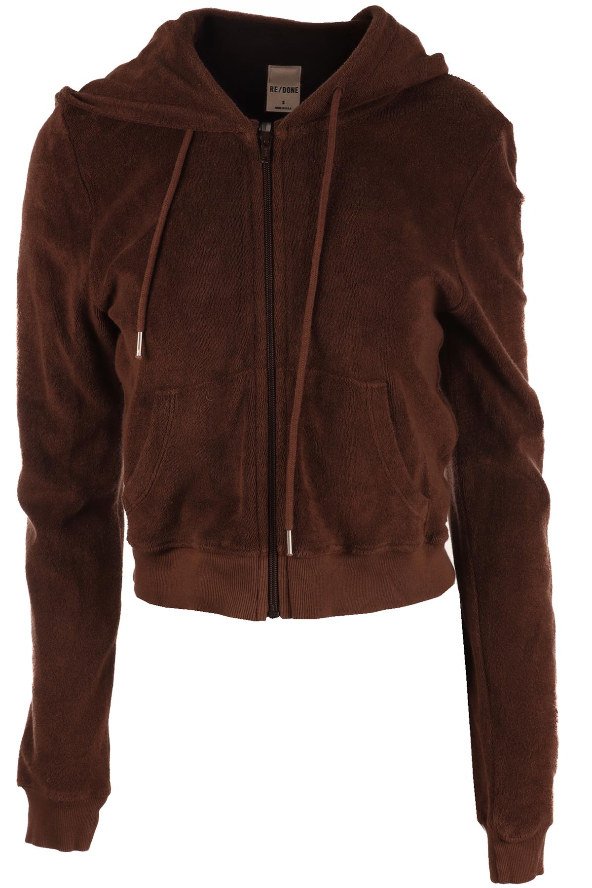 RE/DONE BROWN COTTON HOODIE SMALL
