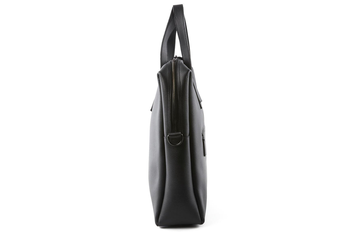 SAINT LAURENT BLACK MEN'S BOLD LEATHER BRIEFCASE