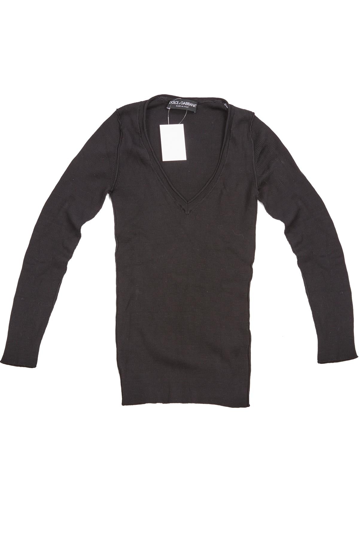 DOLCE & GABBANA BLACK SILK TOP IT 36 UK 4