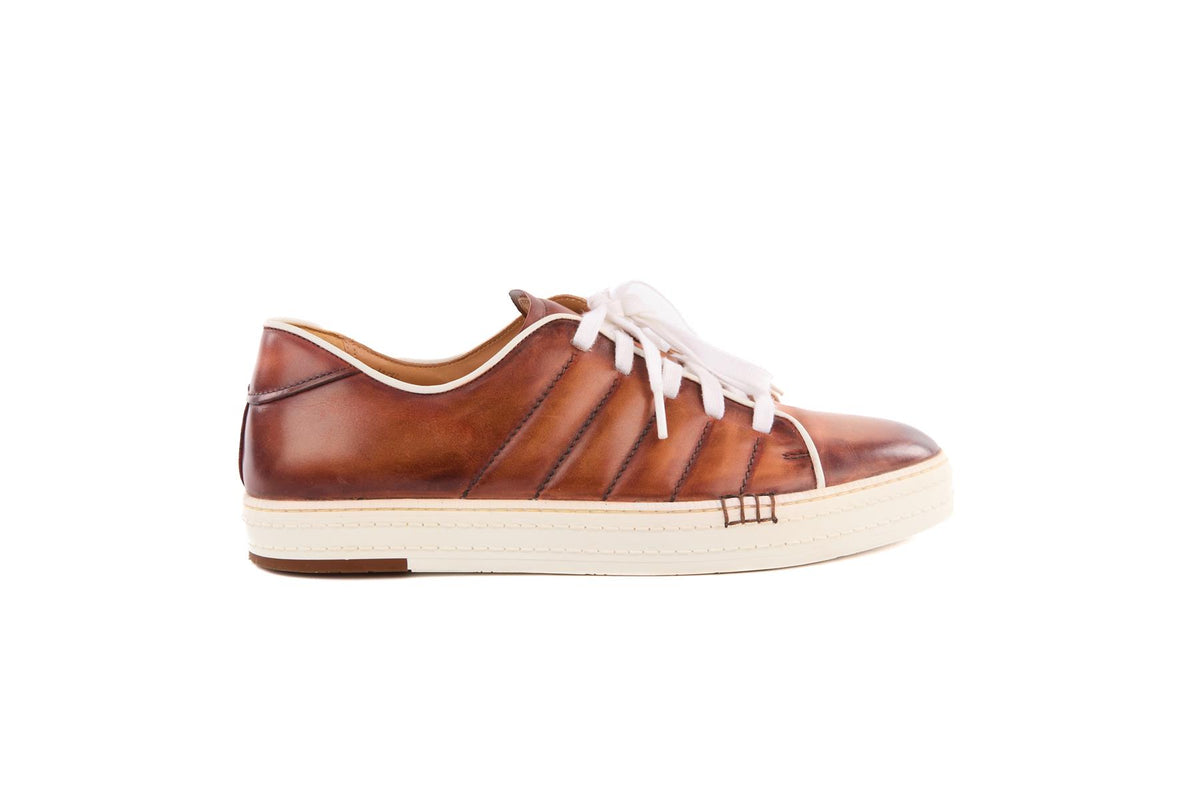 BERLUTI BROWN MEN'S LEATHER SNEAKERS UK 8.5 EU 42.5 US 9.5