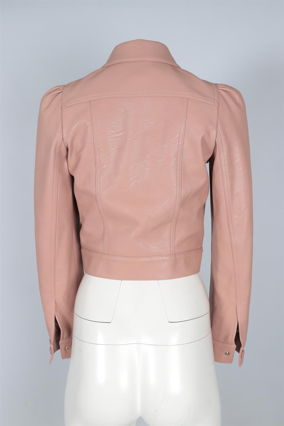 STELLA MCCARTNEY PINK FAUX LEATHER JACKET IT 38 UK 6