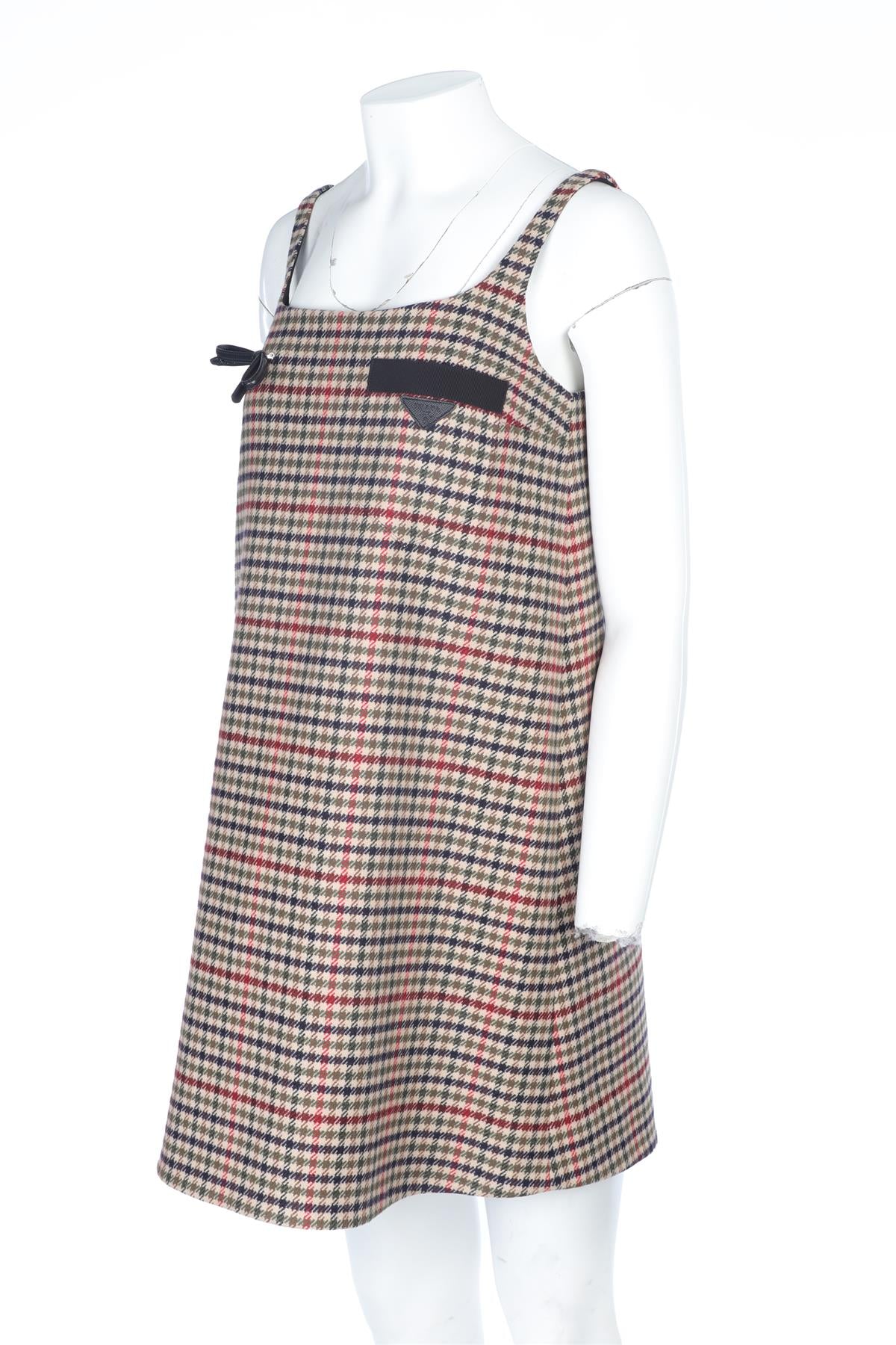 PRADA BROWN WOOL MINI DRESS IT 38 UK 6