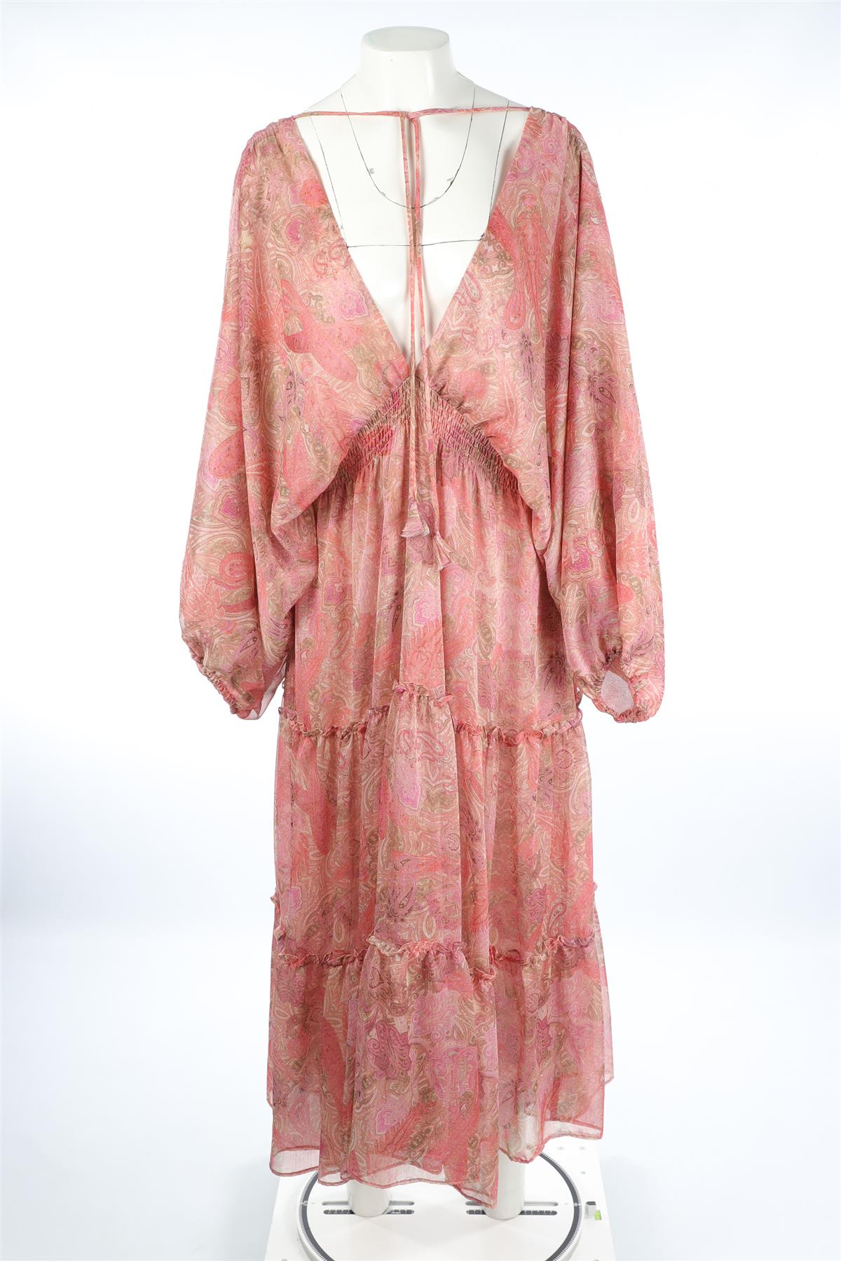 MISA LOS ANGELES PINK CHIFFON MAXI DRESS LARGE