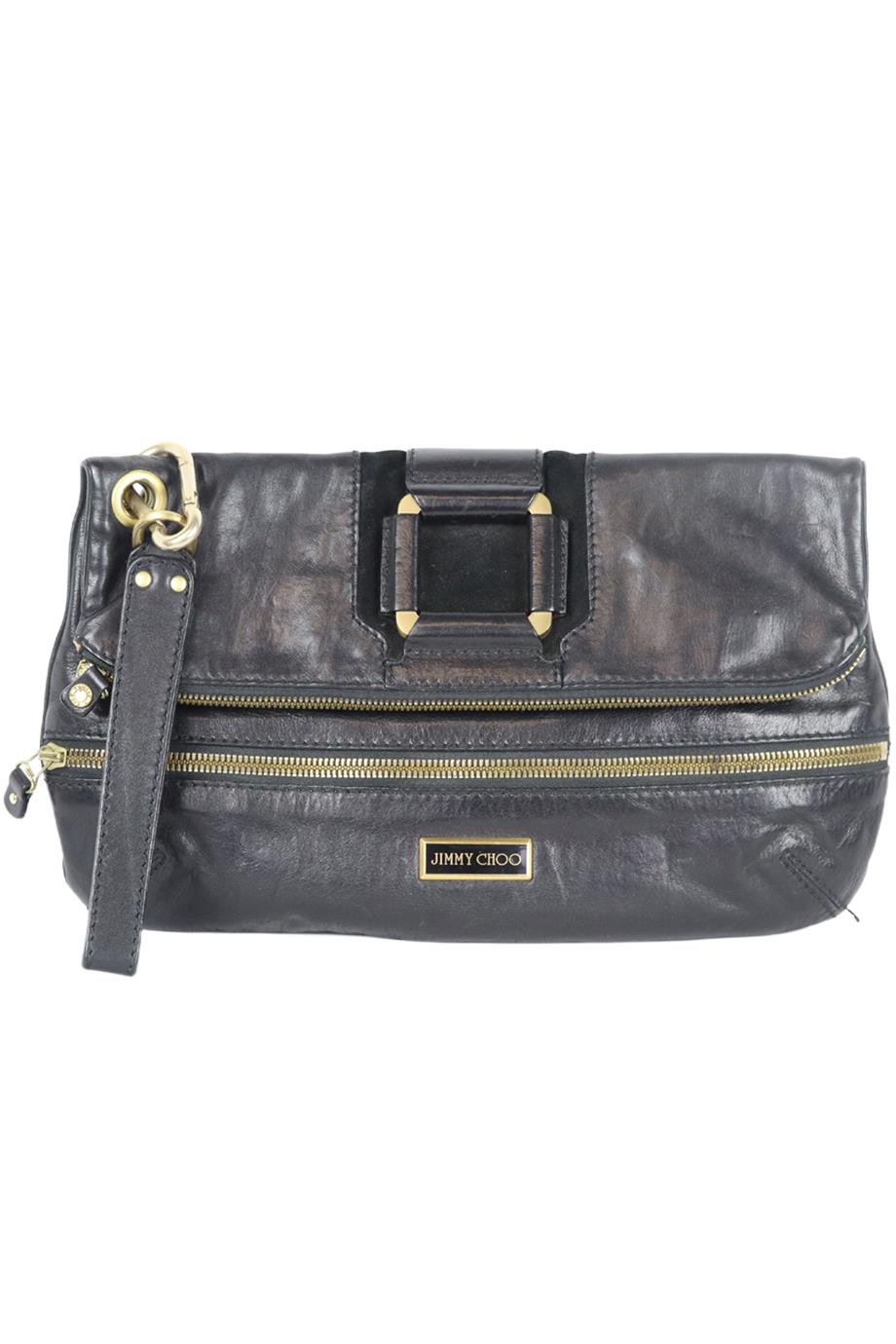 JIMMY CHOO MARIN LEATHER CLUTCH