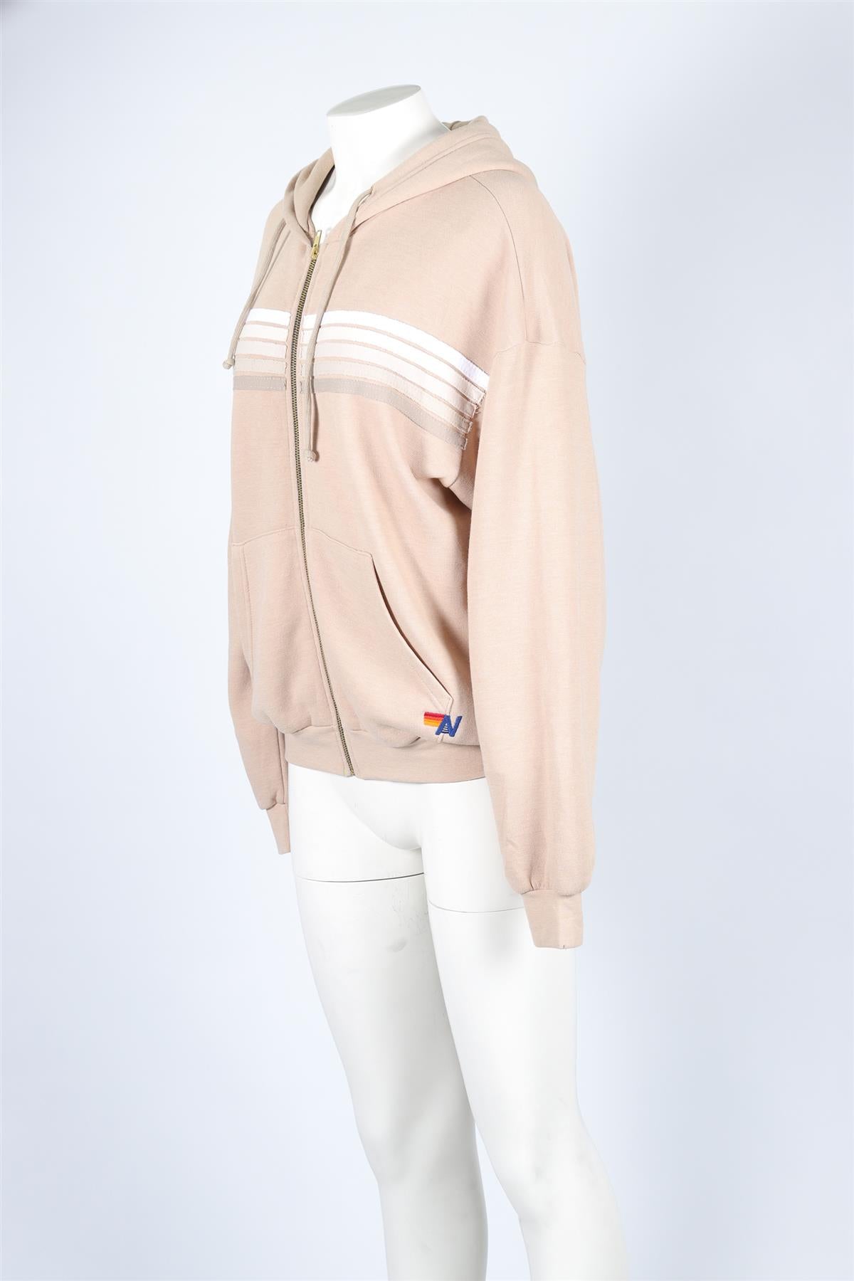 AVIATOR NATION BEIGE COTTON HOODIE SMALL