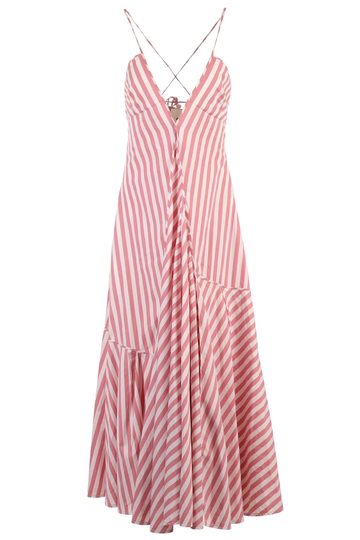 JIL SANDER PINK COTTON MAXI DRESS FR 38 UK 10