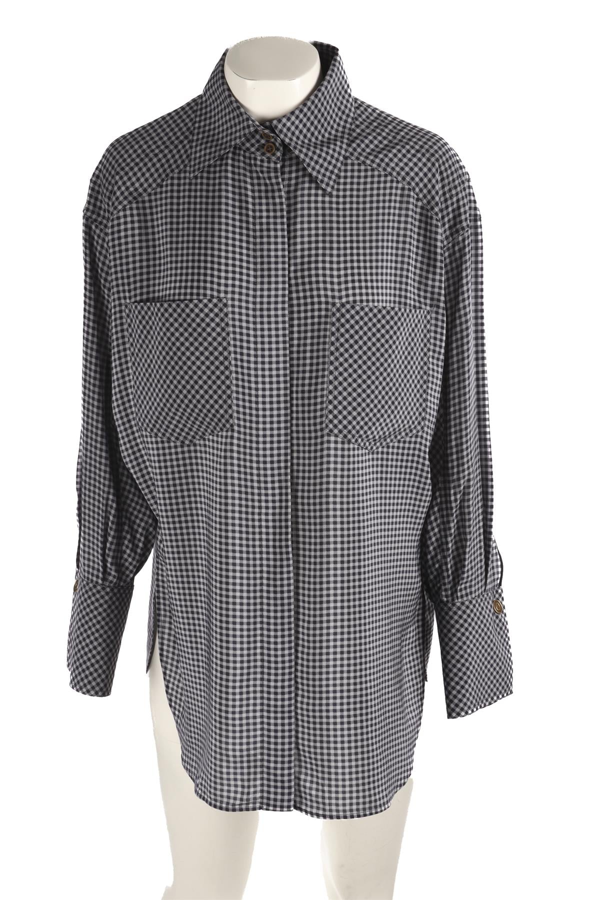 FENDI BLUE SILK SHIRT IT 38 UK 6