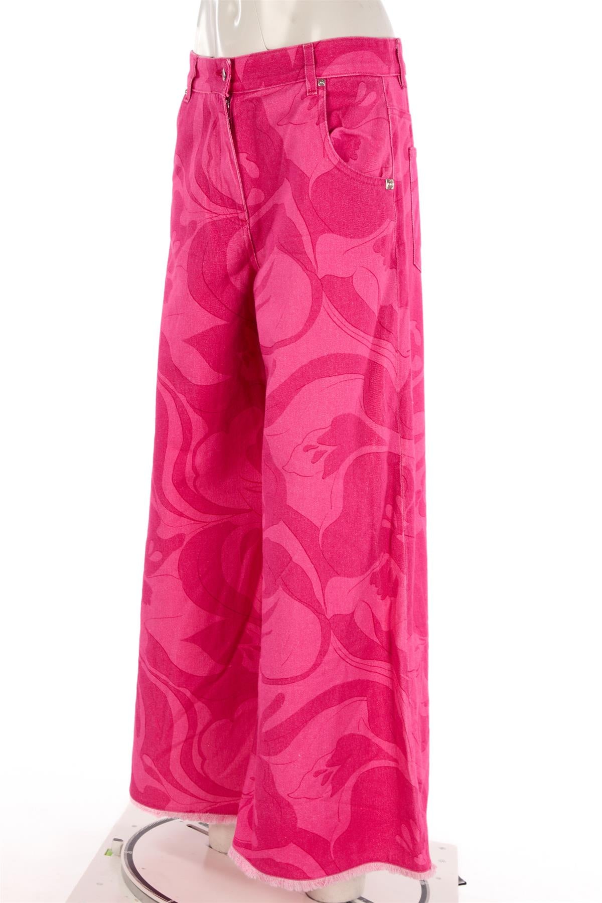 ETRO PINK HIGH RISE WIDE LEG JEANS W28 UK 10