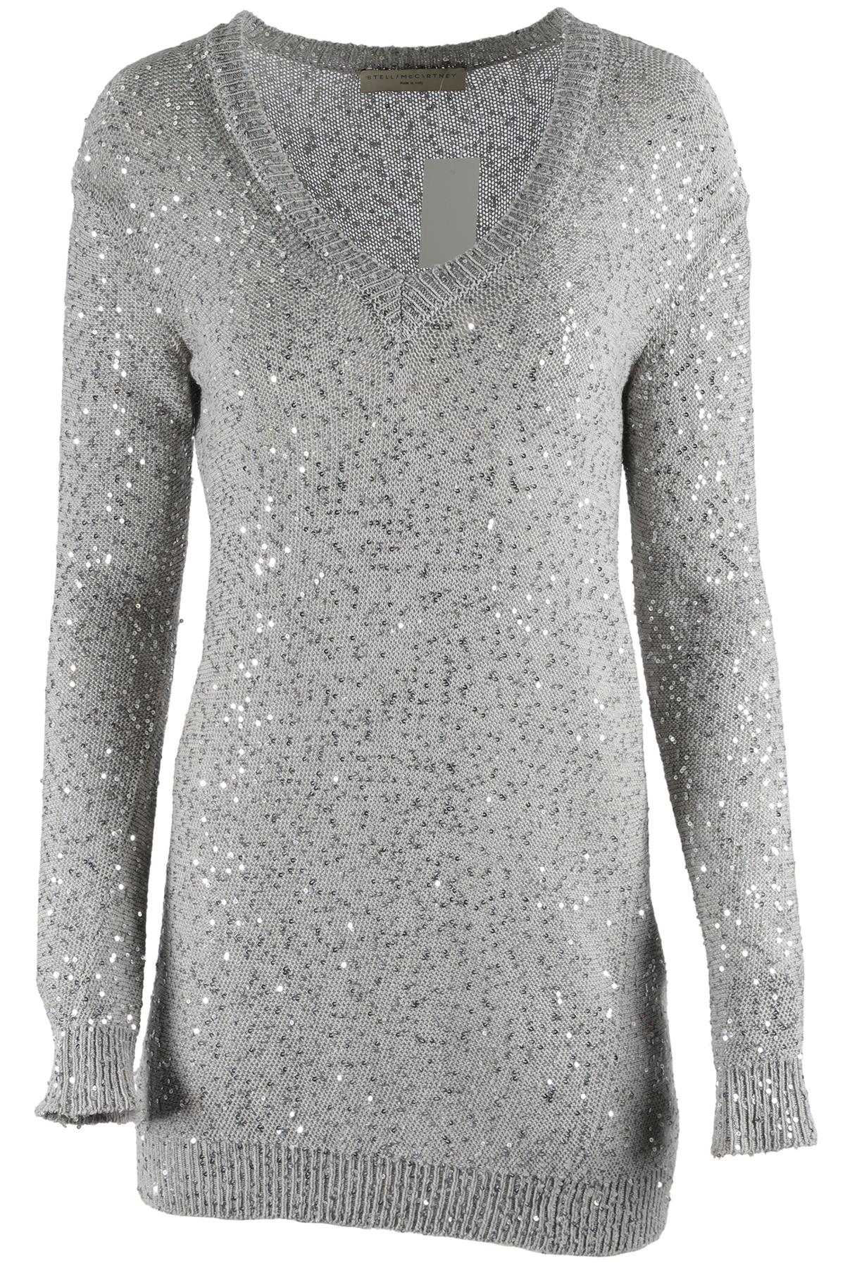 STELLA MCCARTNEY SILVER COTTON SWEATER IT 38 UK 6