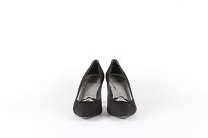 STUART WEITZMAN BLACK SATIN PUMPS EU 37 UK 4 US 7