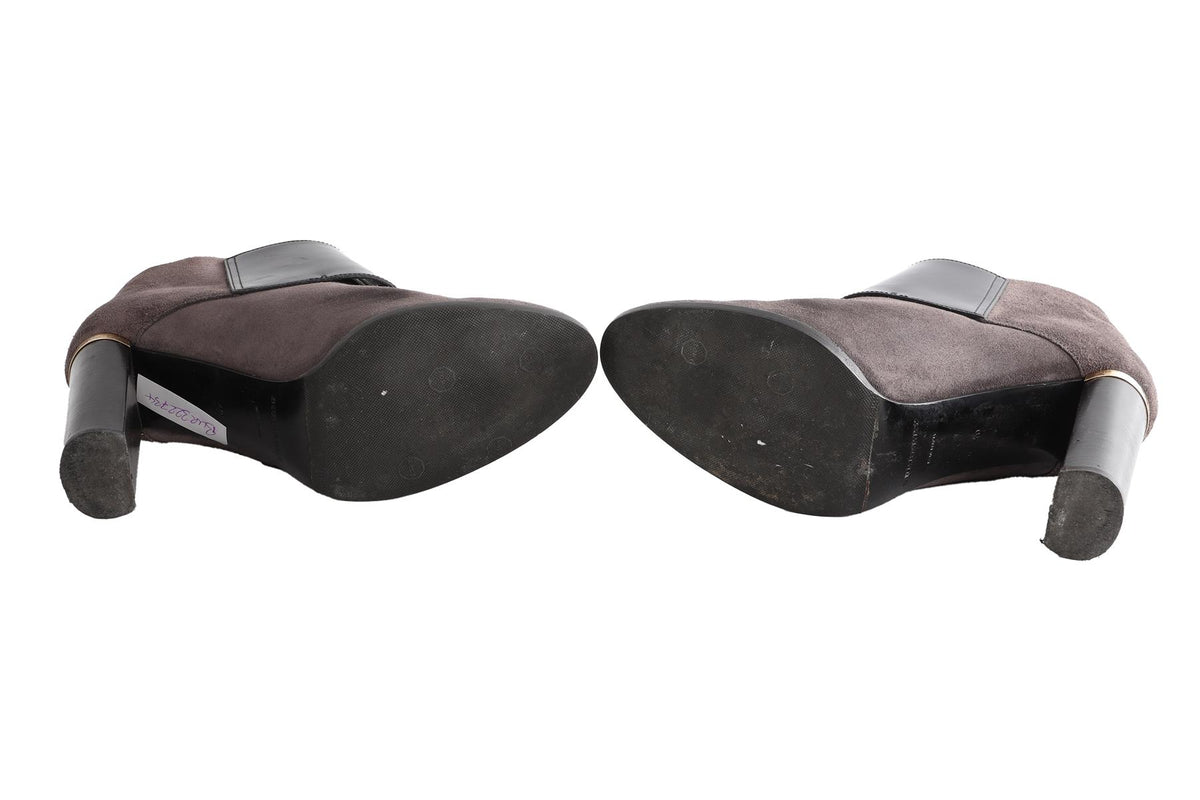 BURBERRY GREY SUEDE ANKLE BOOTS EU 40 UK 7 US 10