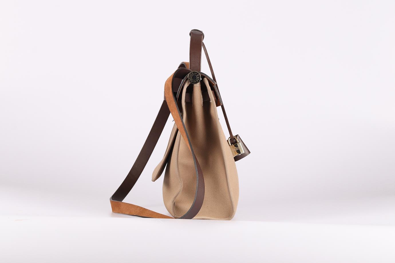 HERMES 2013 HERBAG CANVAS AND LEATHER BACKPACK
