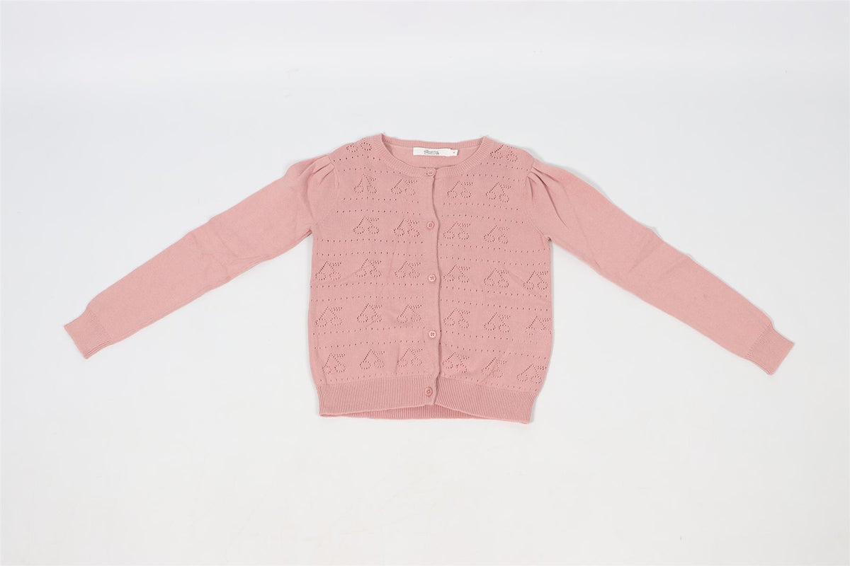 BONPOINT PINK KIDS GIRLS COTTON CARDIGAN 8 YEARS