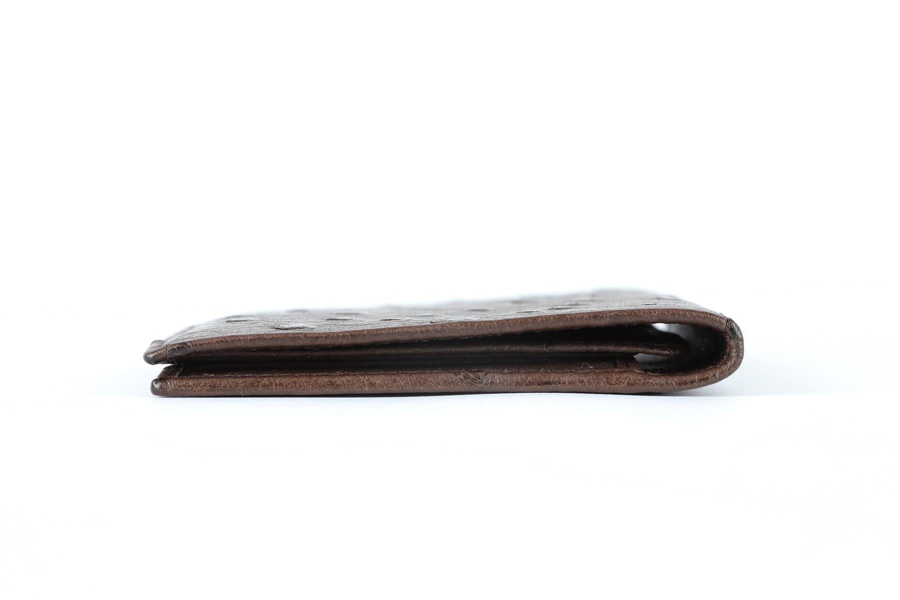 GUCCI BROWN OSTRICH LEATHER WALLET