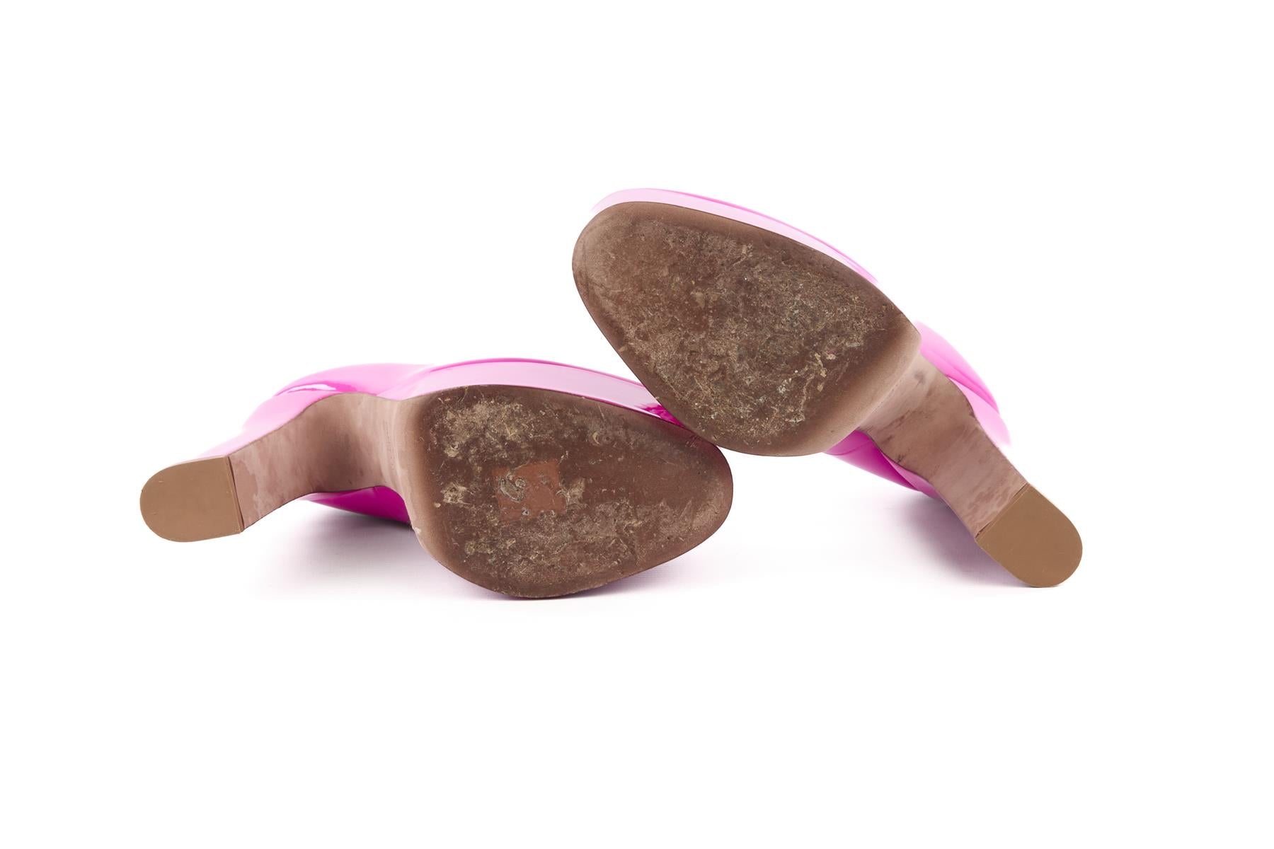 VALENTINO GARAVANI PINK TAN-GO PATENT LEATHER PLATFORM PUMPS EU 39 UK 6 US 9