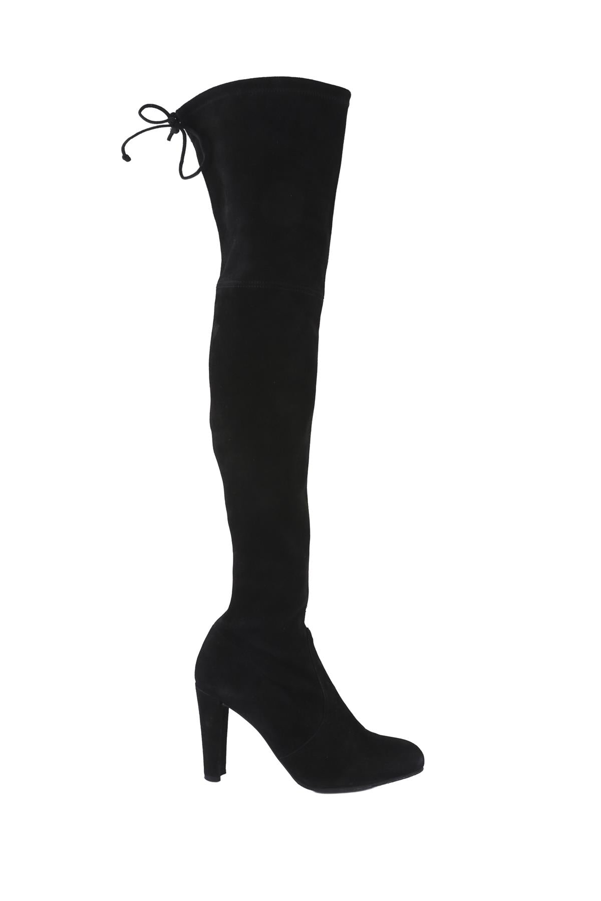 BLACK SUEDE OVER THE KNEE BOOTS