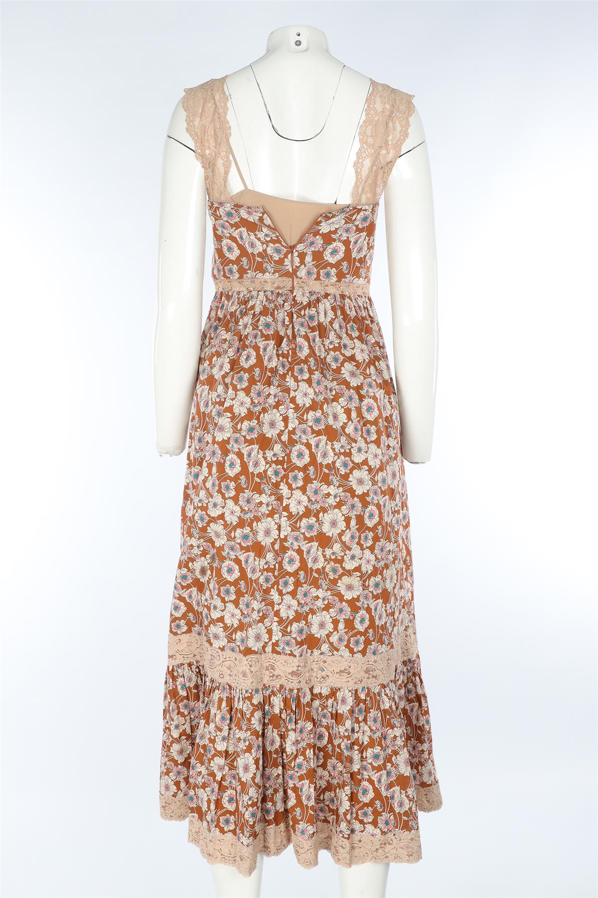 GUCCI BROWN SILK MAXI DRESS IT 34 UK 2