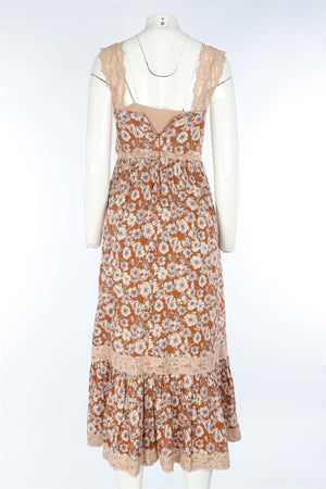 GUCCI BROWN SILK MAXI DRESS IT 34 UK 2