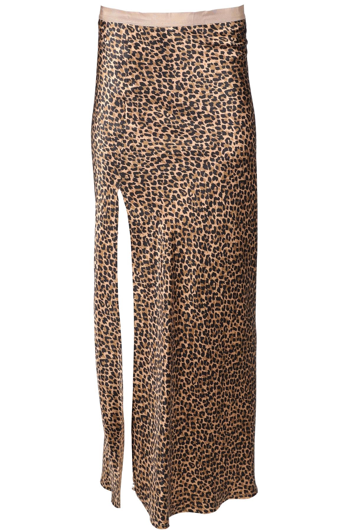 NILI LOTAN BROWN SILK MAXI SKIRT US 10 UK 14