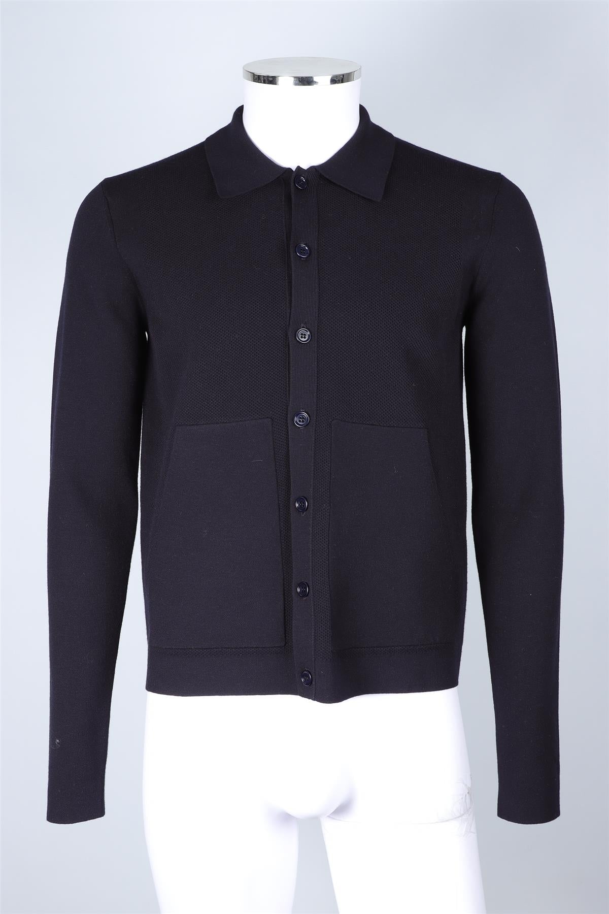 DRIES VAN NOTEN NAVY MEN'S COTTON CARDIGAN SMALL