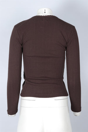 LESET BROWN COTTON TOP XSMALL