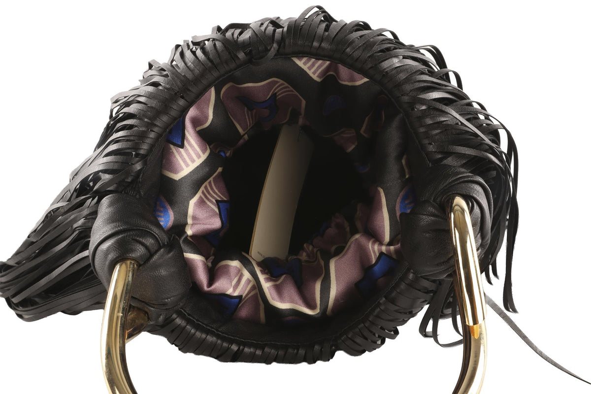 SILVIA TCHERASSI BLACK EUGENIA LEATHER TOTE BAG