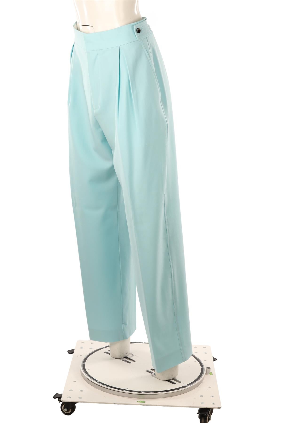 BOTTEGA VENETA BLUE WOOL STRAIGHT LEG PANTS IT 40 UK 8