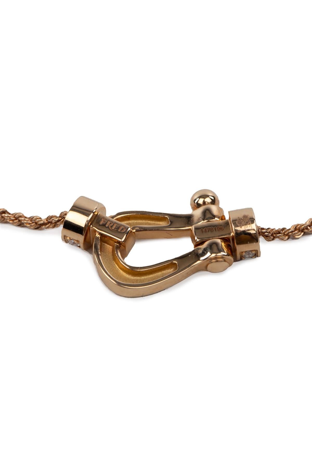FRED FORCE 10 SMALL 18K ROSE GOLD CHAIN NECKLACE 40-45 CM